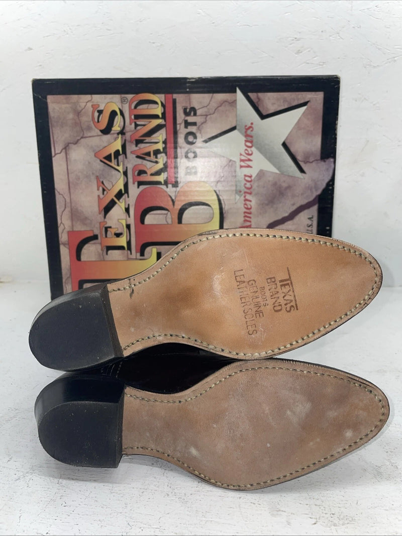 New Women’s Cherry Black Texas Brand Cowboy Boots. 4003 7 M. 18-107