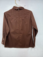 New Kids Brown Long Sleeve Half Zip Show Shirt Size 12 TT-125