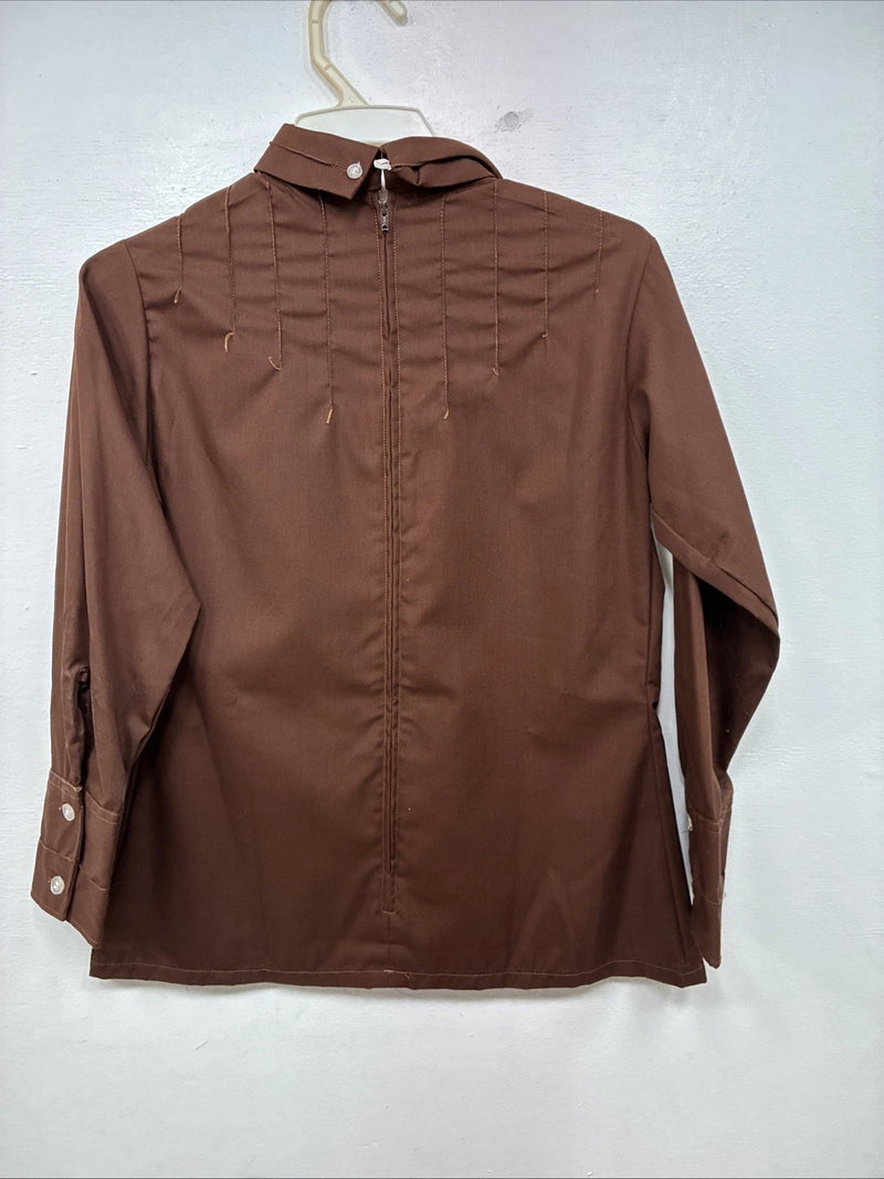 New Kids Brown Long Sleeve Half Zip Show Shirt Size 12 TT-125
