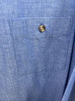 New Men’s ELY Cattleman Blue Long Sleeve Button Up 20.5 X 36 4XL E-103