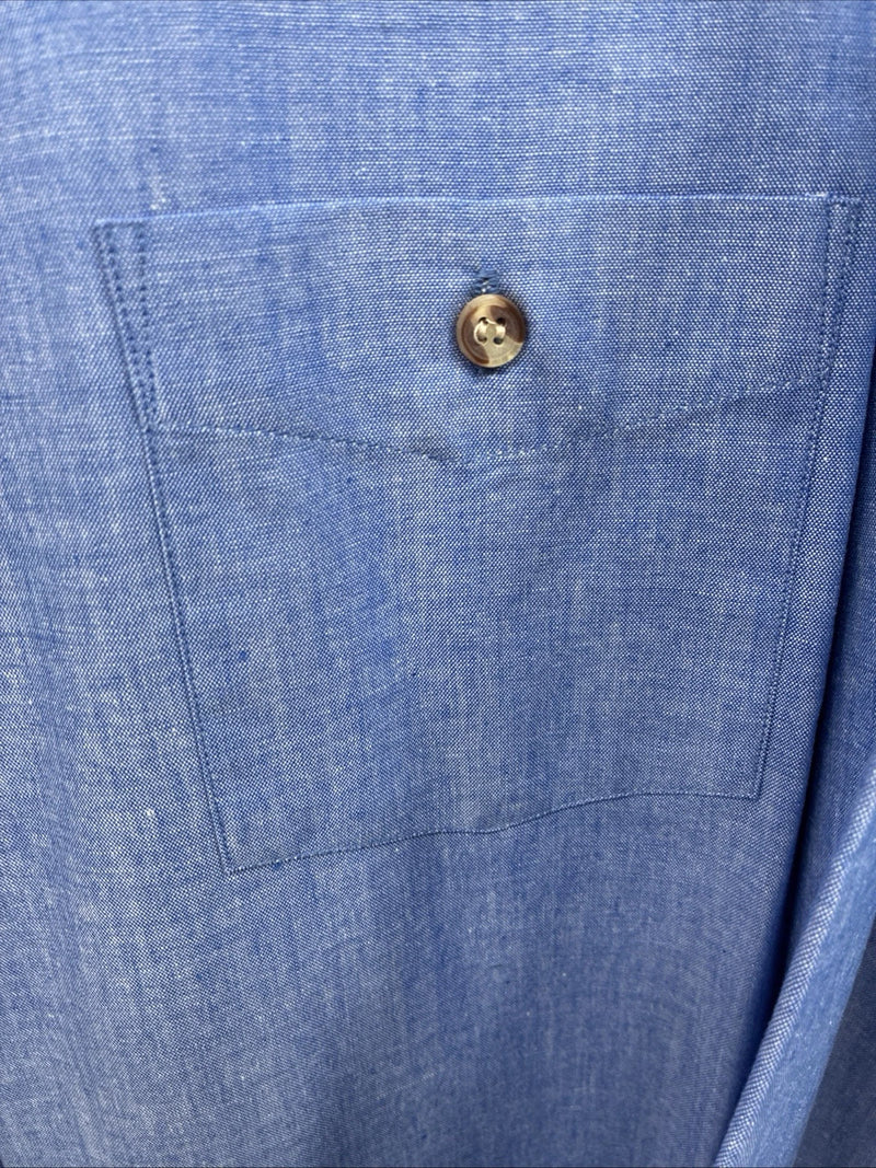 New Men’s ELY Cattleman Blue Long Sleeve Button Up 20.5 X 36 4XL E-103