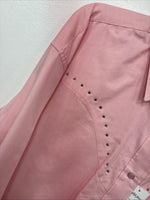 New Women’s White Horse Pink Gem Long Sleeve Pearl Snap XL II-2