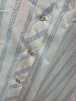 New Women’s White Horse Blue Stripe Long Sleeve Pearl Snap XL II-4