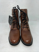 New Women’s Brown Lace Up Jama Cowboy Boots. 065 6.5 6 1/2. 19-71