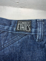 New Women’s Cowboy Ethics Original Fit Denim Jeans No Back Pockets. 15/16x36 K-2