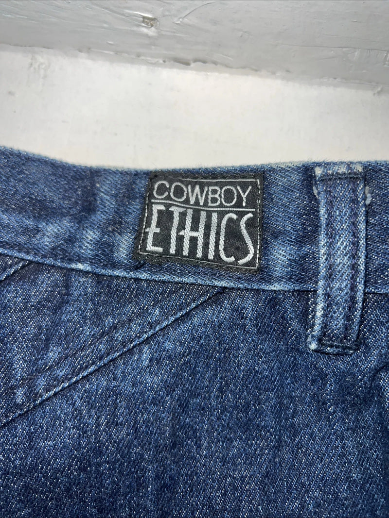New Women’s Cowboy Ethics Original Fit Denim Jeans No Back Pockets. 15/16x36 K-2