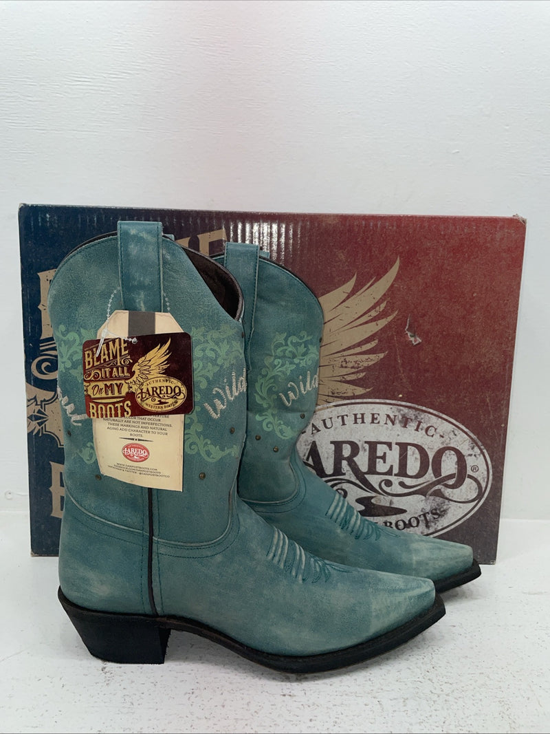 New Women’s Turquoise Laredo Cowboy Boots. 3127 8.5 8 1/2 M. 7-23