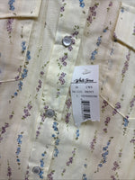 New Kids White Horse Floral Long Sleeve Pearl Snap Large MM-7