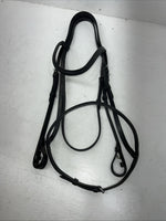 New Silver Fox Black English Snaffle Bridle BB-18 