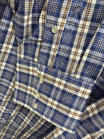 New Men’s Mesquite Blue Flannel Long Sleeve Pearl Snap 20 X 36 4XL  H-62