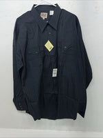New Men’s Black ELY Cattleman Pearl Snap Long Sleeve Shirt. 18.5x36 2XL G-77