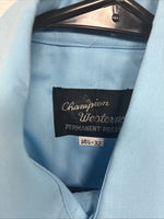 New Women’s Champion Western Blue Design Long Sleeve Pearl Snap 14.5 M KK-30