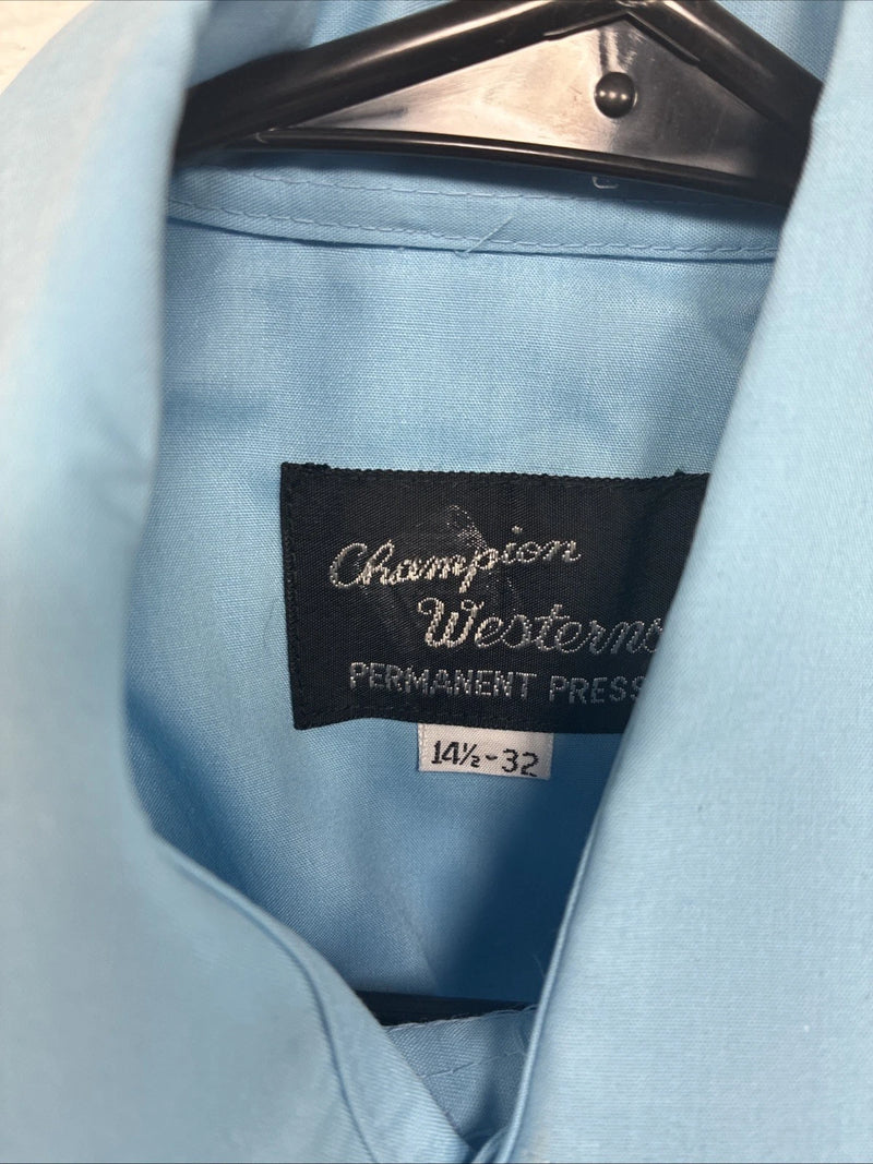 New Women’s Champion Western Blue Design Long Sleeve Pearl Snap 14.5 M KK-30