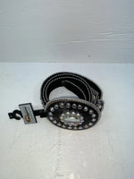 New Black Genuine Leather Nocona Silver Bling L Belt #N3424601 JJ-79