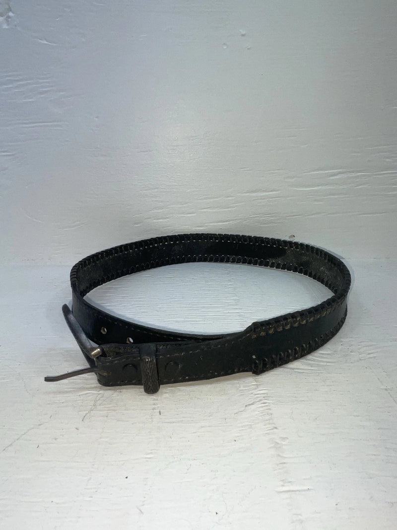 New Black Genuine Leather Weaved 28” Belt #4591 JJ-108