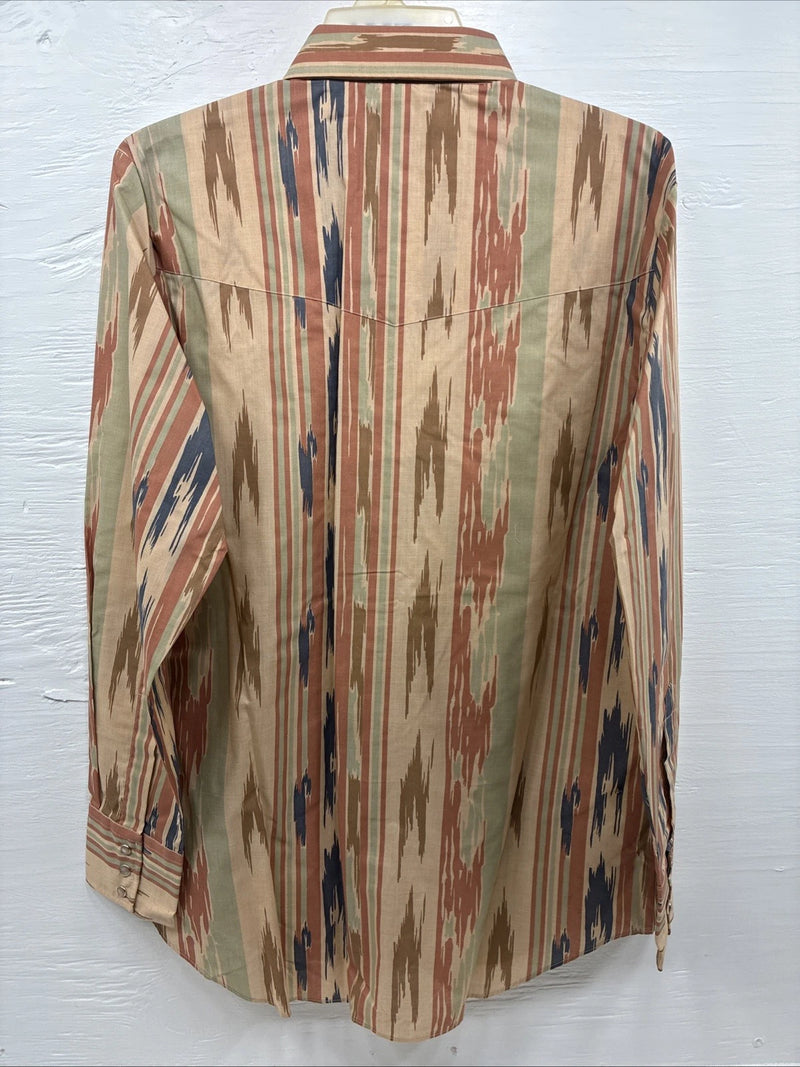 New Men’s ELY Cattleman Multicolor Camo Long Sleeve Pearl Snap 16 Large T-55