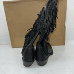 New Women’s Black Fringe Capezio Cowboy Boots. 6 M. 20-68