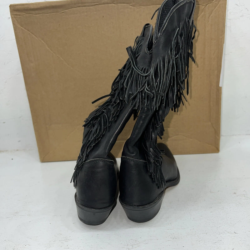 New Women’s Black Fringe Capezio Cowboy Boots. 6 M. 20-68