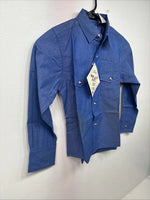 New Kids ELY Classic Blue Jean Design Long Sleeve Button Up Size Small LL-28