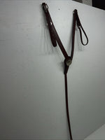 New Dark Oil Brown Genuine Leather Breatcollar With Metal Chest Piece Y-27
