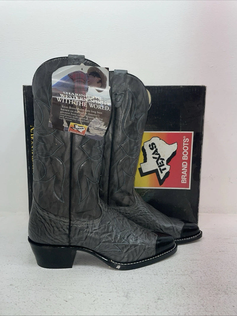 New Men’s Gray Texas Brand Cowboy Boots. 1028 7 D. 1-47