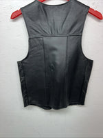 New Women’s Steerbrand Black Leather Biker Vest Small S-601