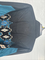 New Men’s Cumberland Blue Black Long Sleeve Pearl Snap Large X-2