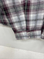 New Women’s Cumberland Purple Plaid Long Sleeve Pearl Snap 3XL GG-25