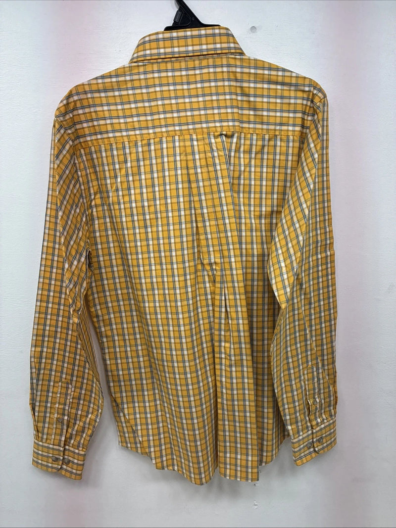 New Teens Wrangler Yellow Plaid Long Sleeve Button Up XL DD-65