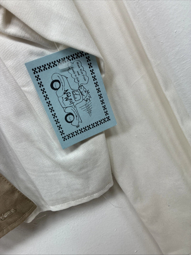 New Women’s Cowboy Threads White Tan Long Sleeve Button Up XL YY-70