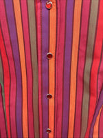 New Women’s H Bar C Red Stripe Long Sleeve Pearl Snap Size 40 KK-93