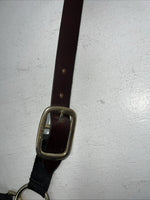 New Showman Nylon Black Halter With Genuine Leather Head Piece #6657 W-50
