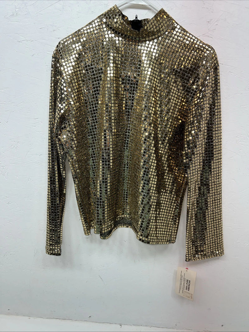 New Women’s 1849 Authentic Ranchwear Gold Show Shirt Large RR-13