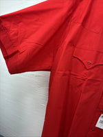 New Men’s ELY Cattleman Western Red Short Sleeve Pearl Snap 17 XL V-7