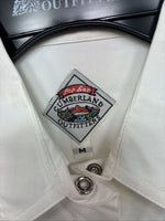 New Women’s Cumberland White Cropped White Short Sleeve Pearl Snap Medium LL-67