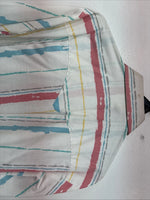 New Women’s H Bar C Multicolor Stripe Long Sleeve Pearl Snap Size 36 II-22