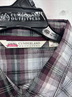 New Women’s Cumberland Purple Plaid Long Sleeve Pearl Snap 2XL KK-78