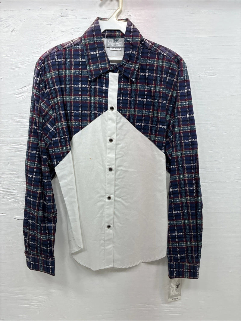 New Men’s Cowboy Threads White Multiple Color Long Sleeve Button Up Medium K-21