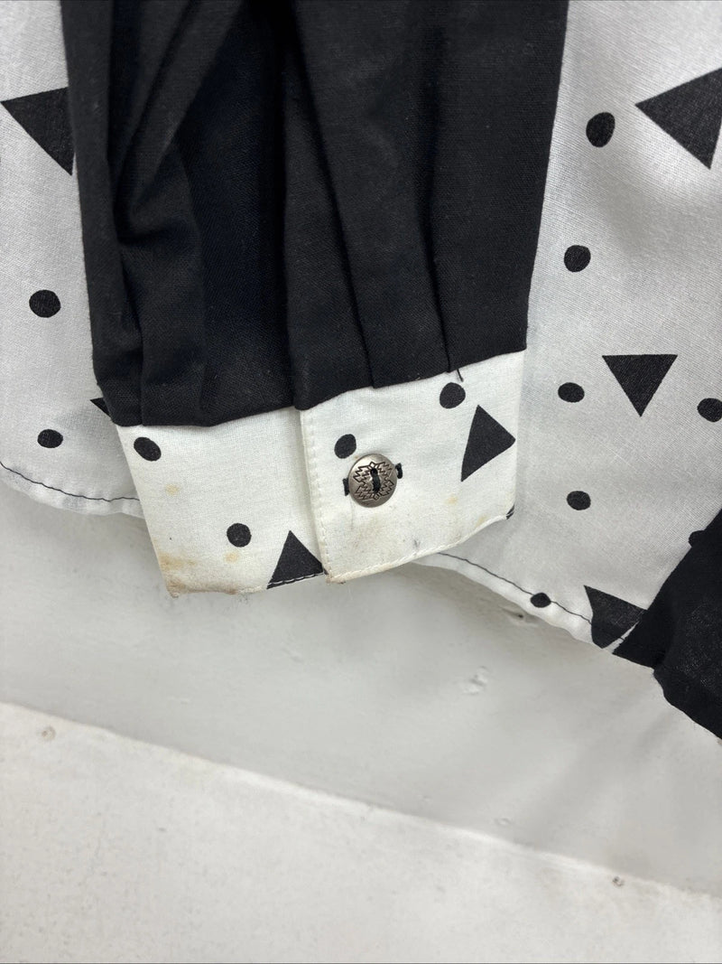 New Women’s Cowboy Threads Black White Long Sleeve Button Up XL II-41