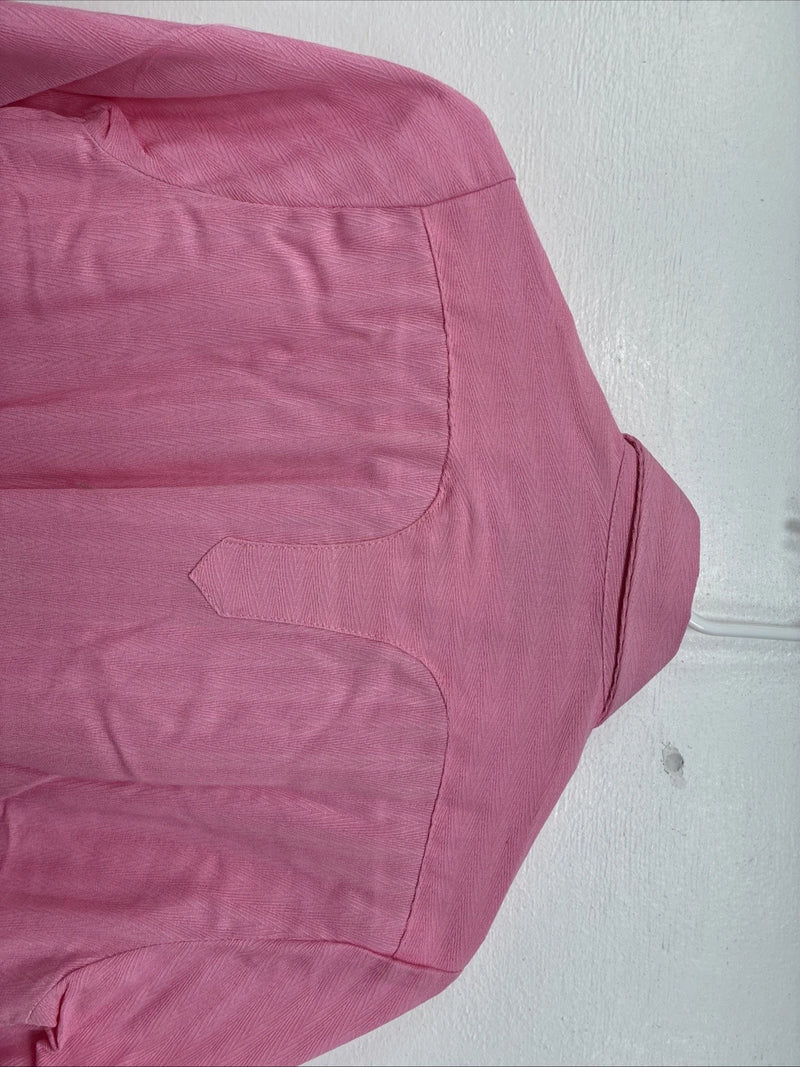 New Women’s Rockmount Pink Long Sleeve Pearl Snap Size 34 TT-34