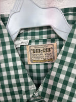 New Men’s Dee-Cee Green Checkered Long Sleeve Pearl Snap Medium O-36