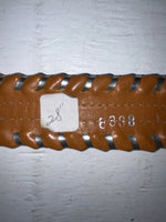 New Brown Genuine Leather Circle Y Weaved 28” Belt #8398 JJ-124