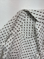 New Women’s Dickson Jenkins White Brown Long Sleeve Pearl Snap Size 30 KK-94