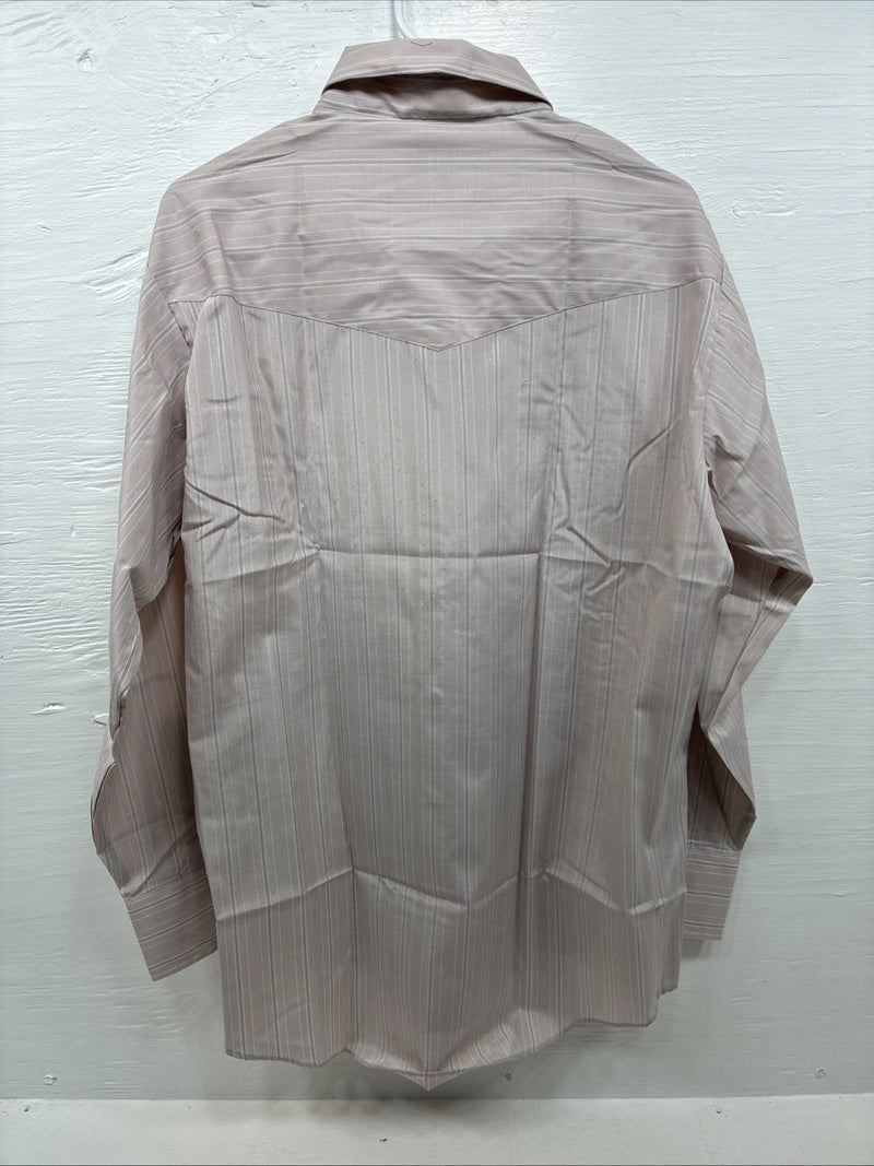 New Men’s ELY Cattleman Multicolor Stripe Long Sleeve Pearl Snap 17 X 34 XL R-66