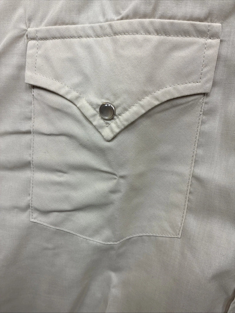 New Men’s ELY Cattleman Tan Short Sleeve Pearl Snap Shirt  16 Large X-103