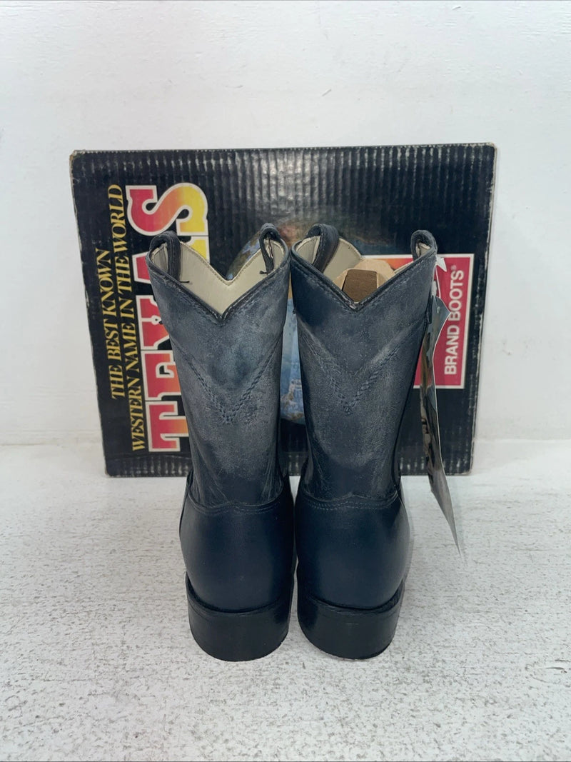 New Youth Navy Texas Brand Cowboy Boots. 3207 3 D. 22-12
