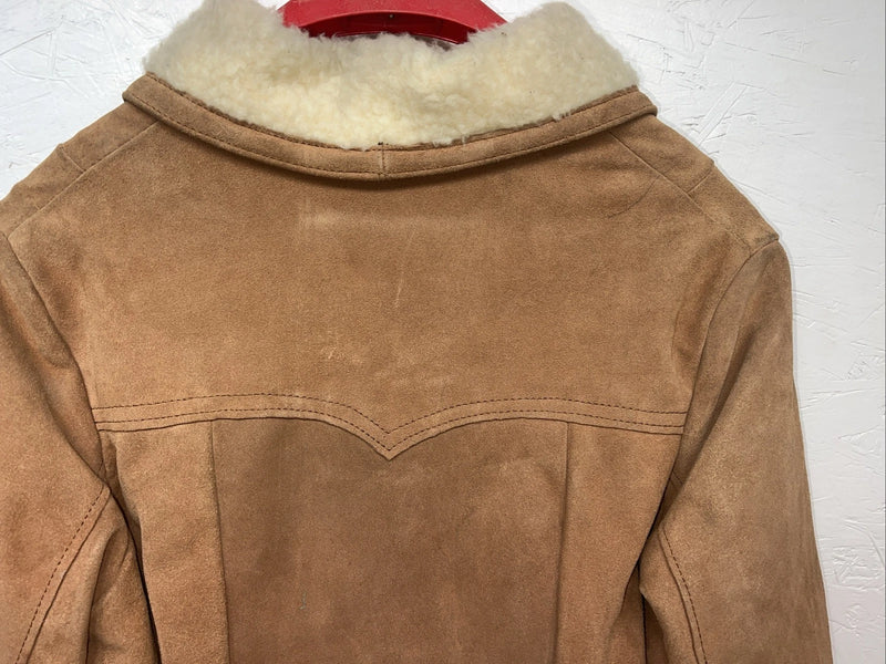 New Women’s SIMCO Brown Leather Wool Jacket 10 #6295 HH-601