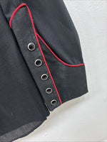 New Women’s H Bar C Black Red Long Sleeve Pearl Snap 36 TT-6