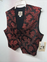 New Women’s 1849 Authentic Ranchwear Red Western Show Vest Large WW-72