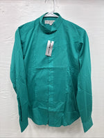New Wayne Scott Teal Long Sleeve Button Up English Shirt Small X-83